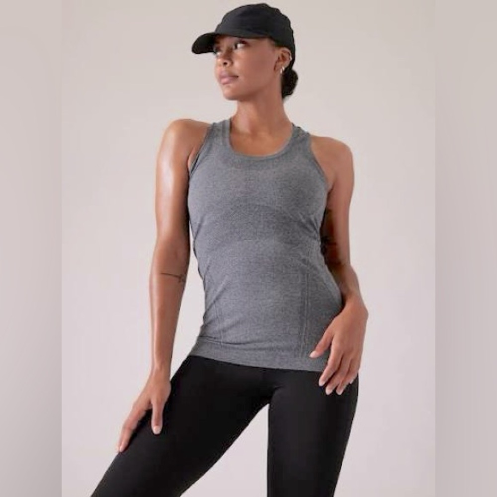 Athleta Women's Gray Momentum Seamless Racerback Tank Top